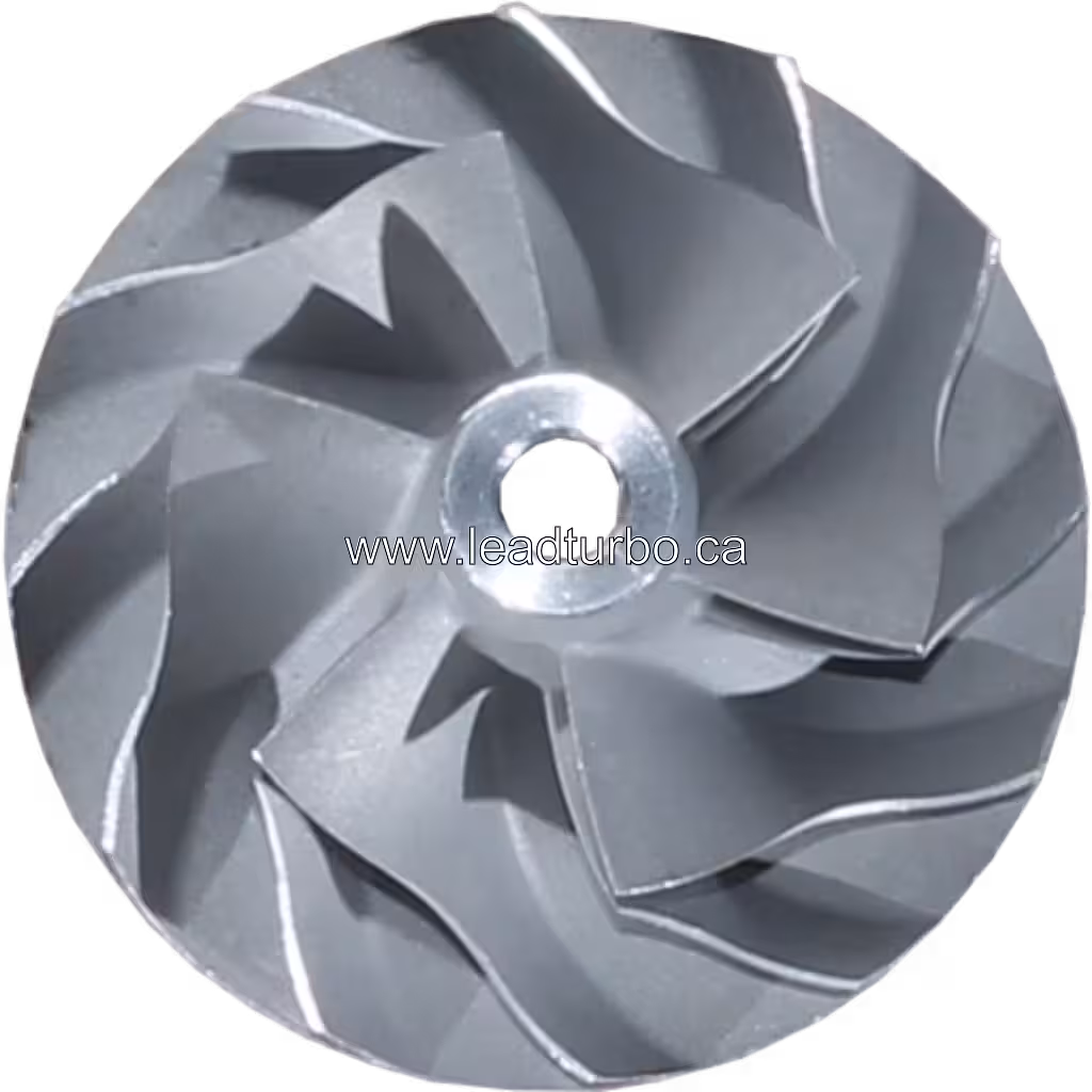 Roue de compresseur métallique 447449-0009 avec hub central et surface usinée gris mat