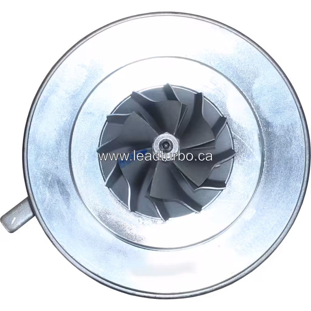 Vue avant du core de turbocompresseur FOR 28200-4A470 avec roue compresseur argentée