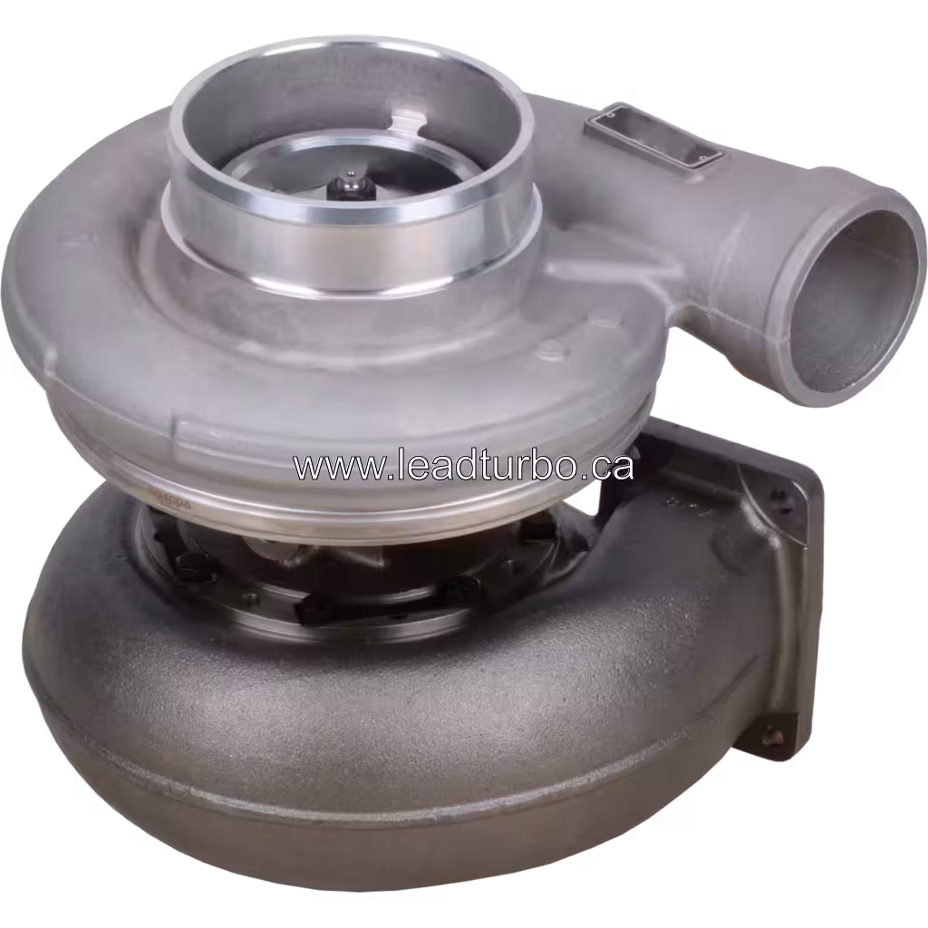 Vue du dessus du turbocompresseur HX80 montrant la roue compresseur