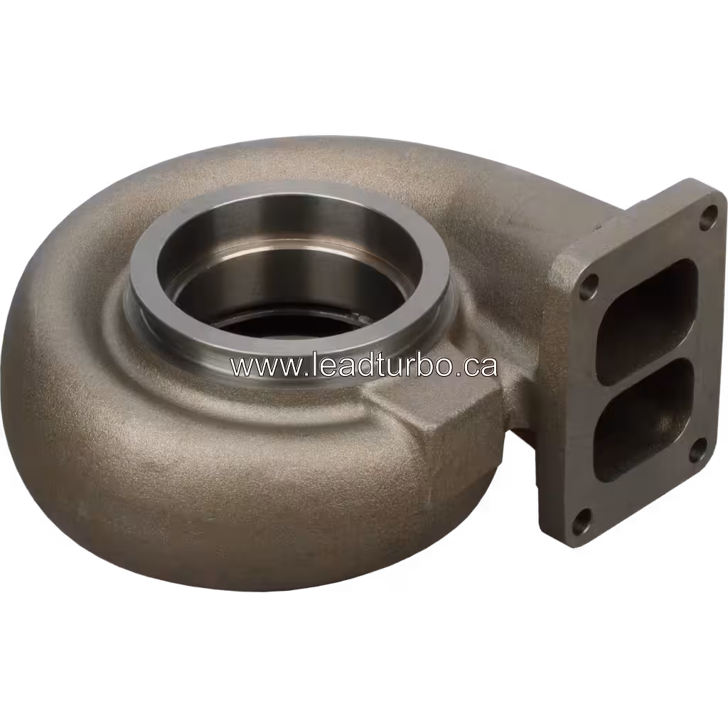 Scania DC16A turbine housing top view showing polished inlet