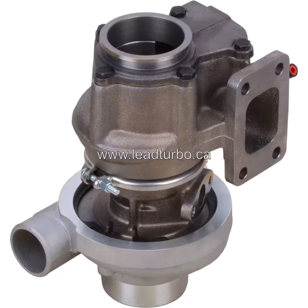 Turbocompresseur 4051240 HX30W avec port de pompe à eau et bouchon rouge sur le carter turbine