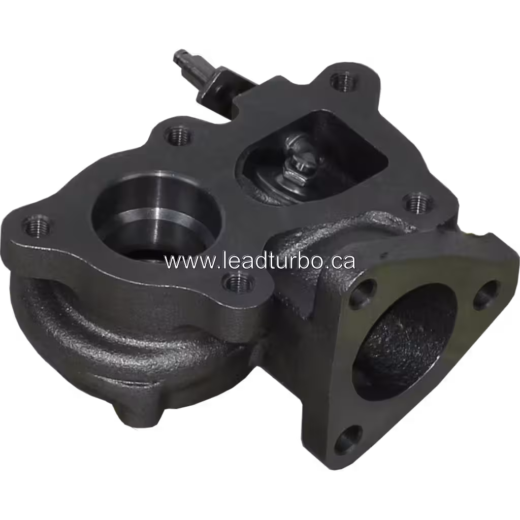 J96 turbine housing top view showing central bore and mounting holes