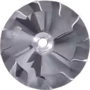 Roue de compresseur 318280 CW, design radial avec aubes courbées, vue à 45 degrés