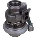 4089863 HX55W turbocharger bottom view showing turbine housing and mounting bracket