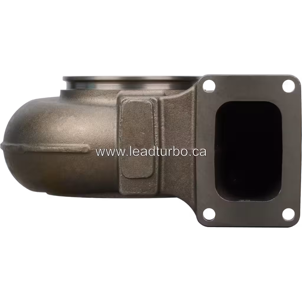 3597475-CAST-3 HX82 turbine housing front view with cast metal finish