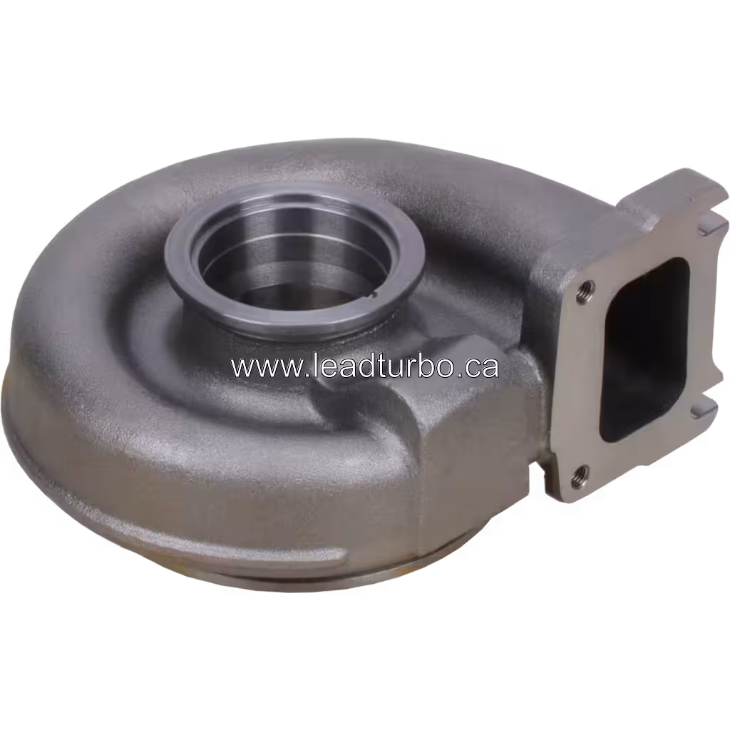 HE400VG HE431VE turbine housing top 45-degree view