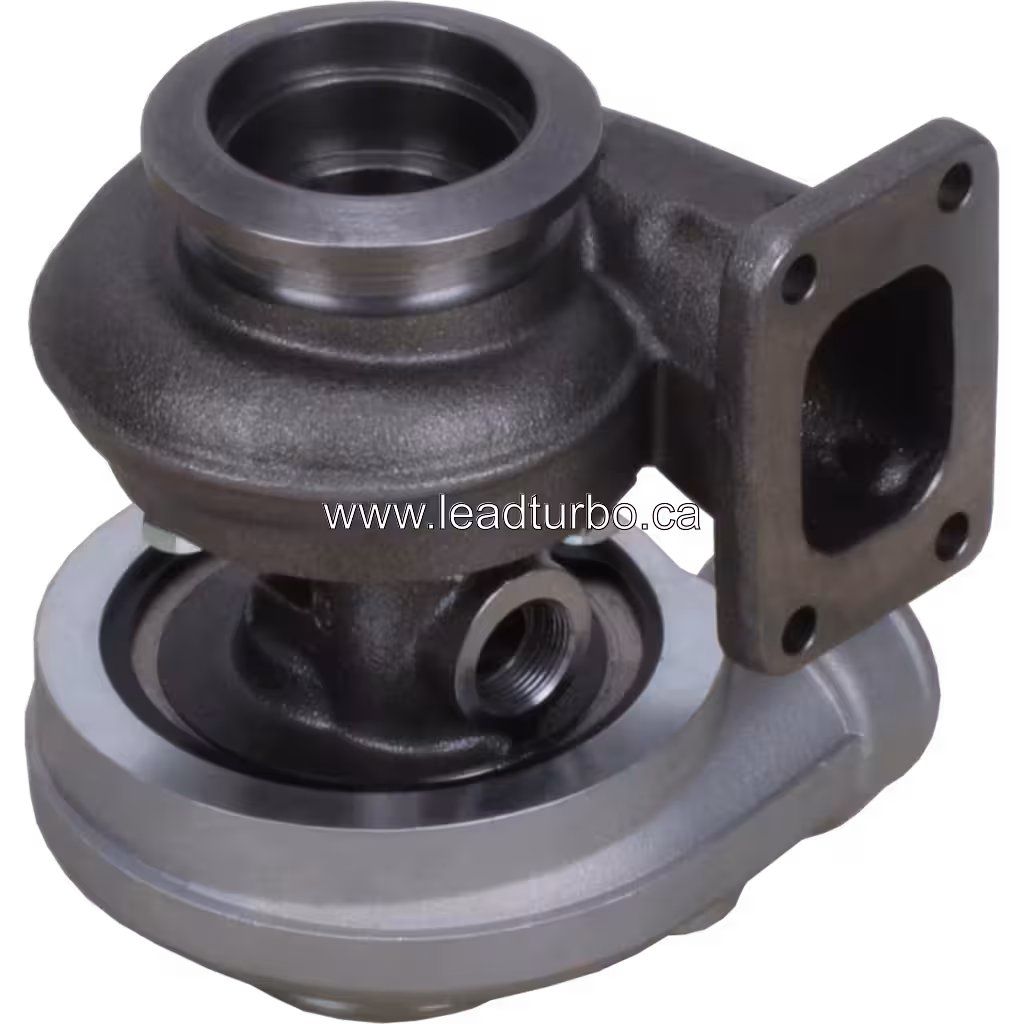 Bottom view of S1B032 turbocharger showing central bearing housing