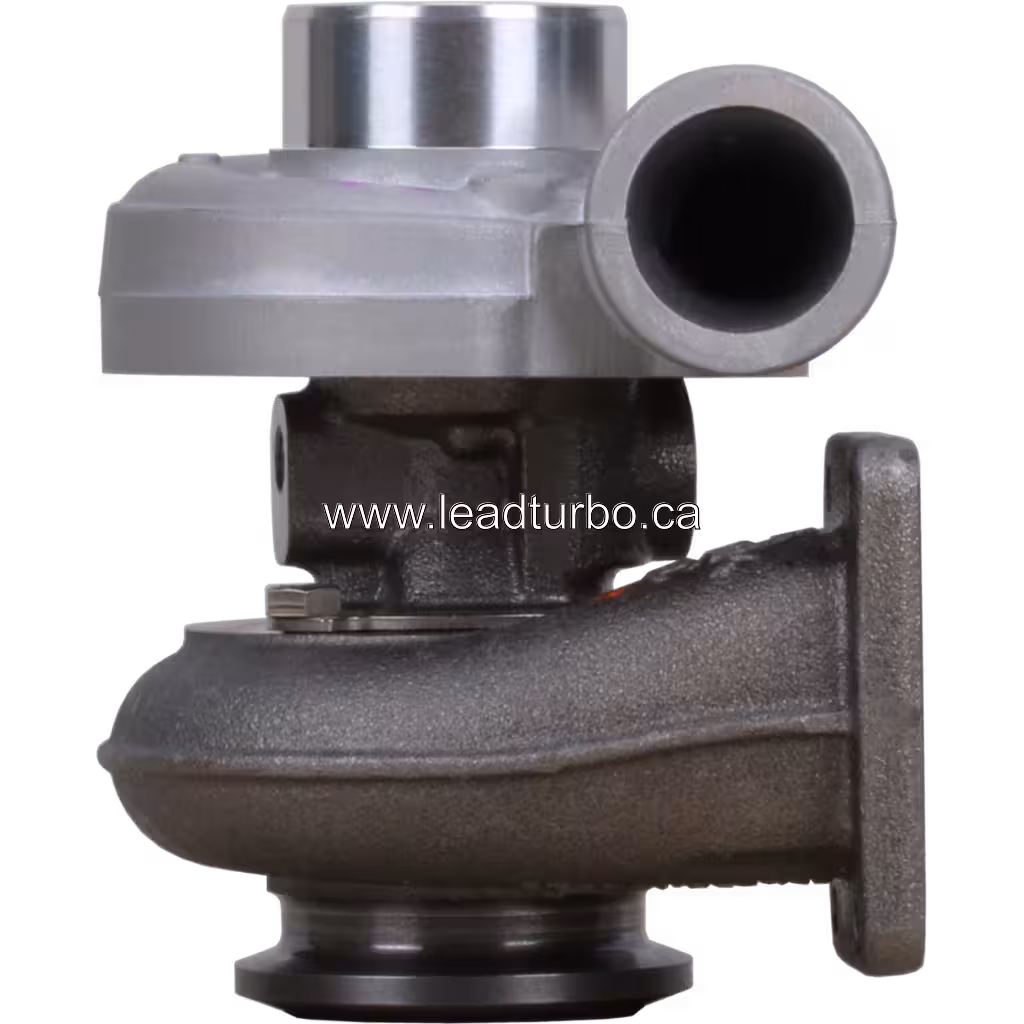 Front view of 11479700020 S1B032 turbocharger with silver compressor housing