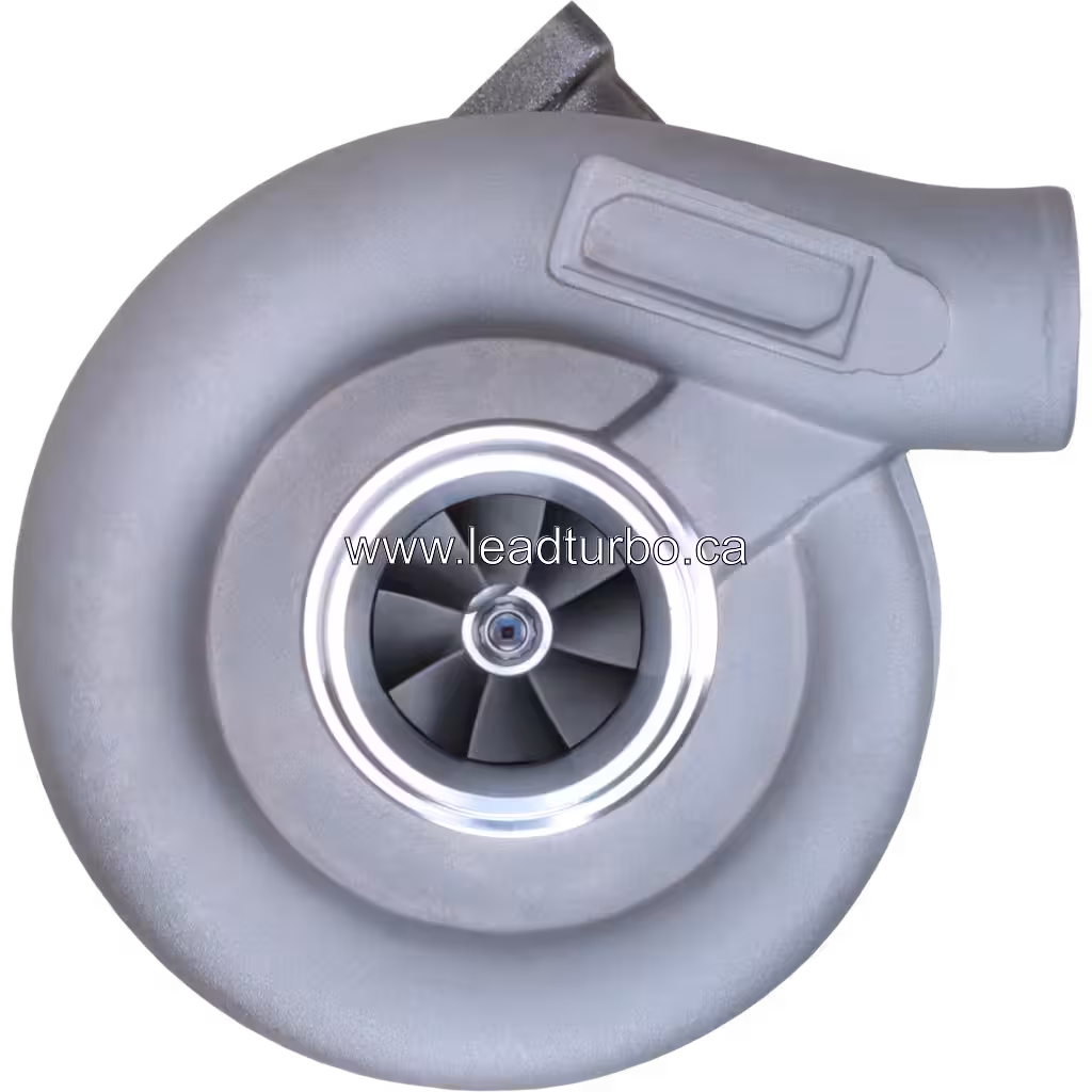 Front view of 3539678 HX35 turbocharger showing compressor wheel