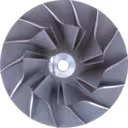Front view of 53271232089 compressor wheel with curved blades