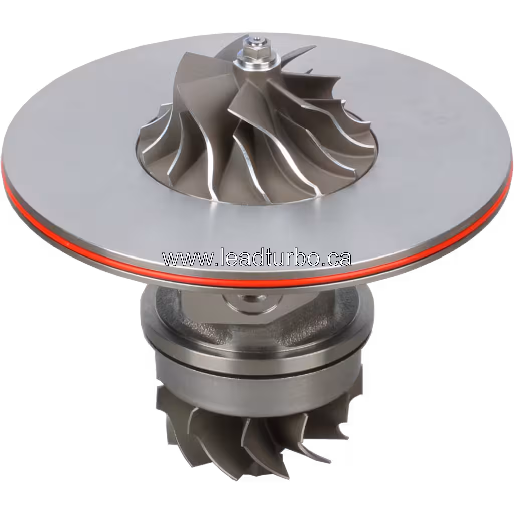K31 turbocharger core assembly top view showing compressor wheel
