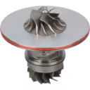 K31 turbocharger core assembly top view showing compressor wheel
