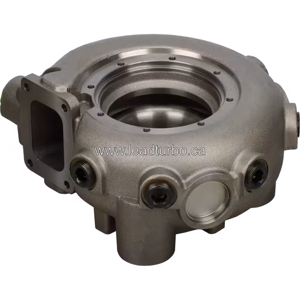 466612-0007 TH Turbine Housing for TW9214 Turbocharger bottom 45 degree view