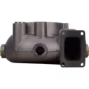 Carcasse turbine 2843504 HX80M en métal gris, vue de face avec bride rectangulaire