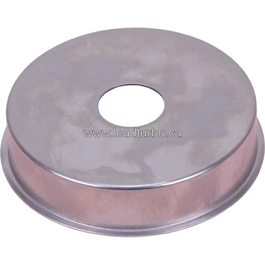 Heat shield métallique 2843424 HS avec trou central, vue de dessus à 45 degrés