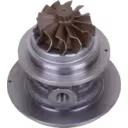 45-degree bottom view of J96 core FOR 49135-03500 showing dark turbine wheel and threaded mounting boss