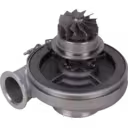 Turbocompresseur Scania DC16 1507203 vue inférieure avec roue de turbine à aubes courbes