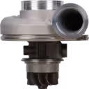 Turbocompresseur HX60 1507203 vue avant avec carter de turbine en métal argenté