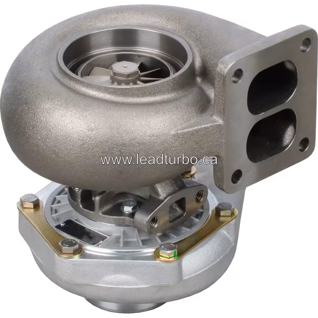 Vue de bas du turbocompresseur 409410-0001 montrant la roue turbine