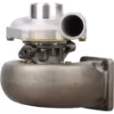 Turbocompresseur 409410-0001 TO4B91 vue avant avec carter gris et corps compresseur argenté