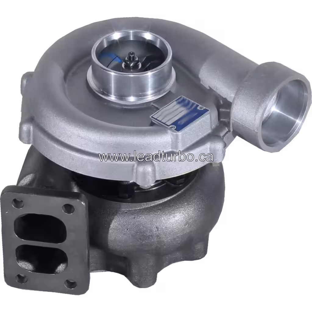 Turbocompresseur 53279886502 vue de dessus 45 degrés montrant l'arbre central