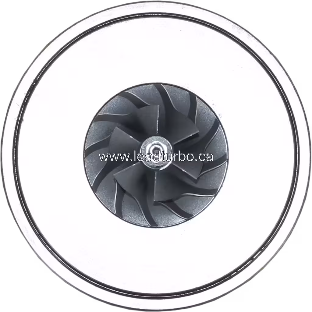 FOR E049339000208 JP60S turbocharger core front view showing turbine wheel