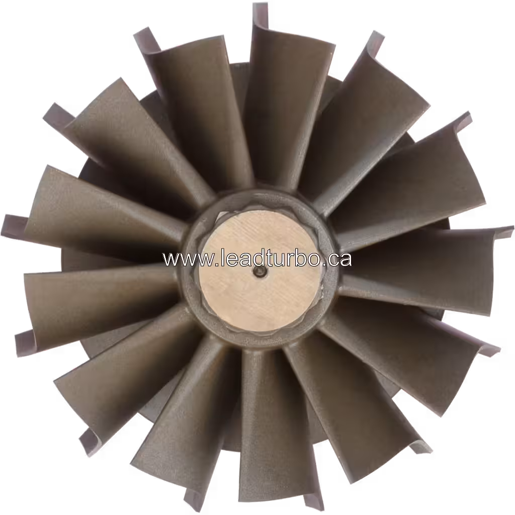 Top view of HX83 turbine wheel blades for Cummins QSK60