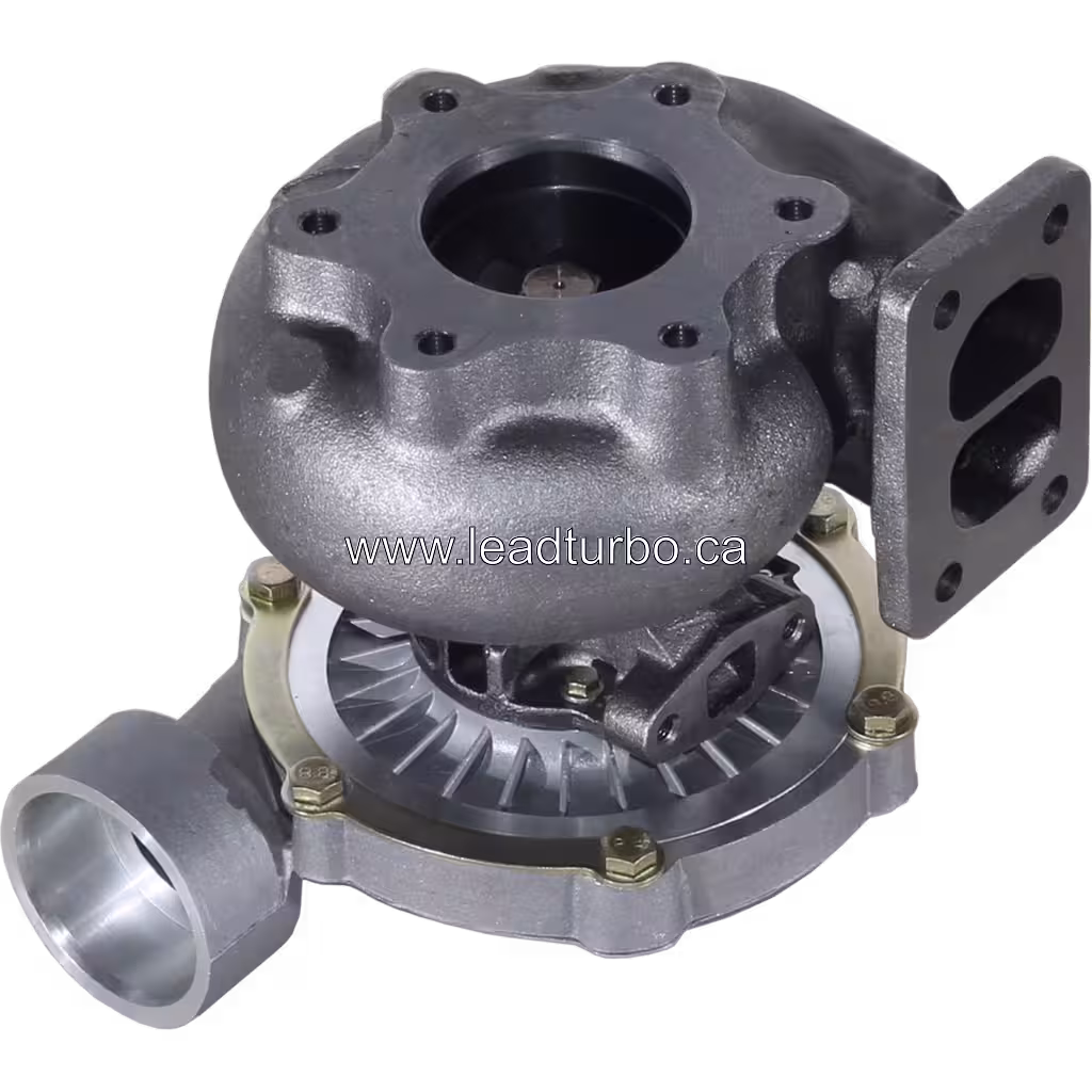 Top view of 65091007048 turbocharger exhaust flange and outlet pipe