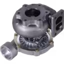 Top view of 65091007048 turbocharger exhaust flange and outlet pipe