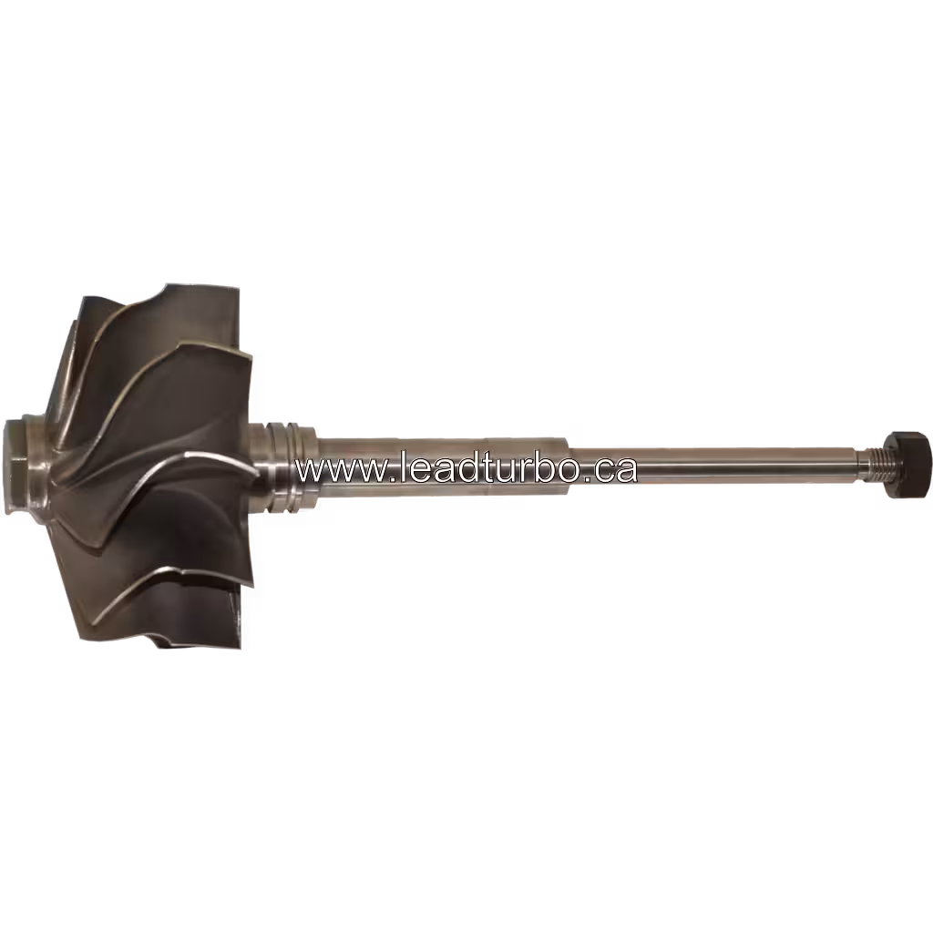 Side profile of 714470-0001 GTA4202 turbine wheel with long shaft