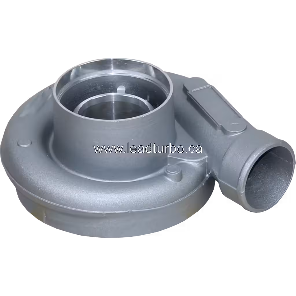 Vue latérale du carter de compresseur en aluminium