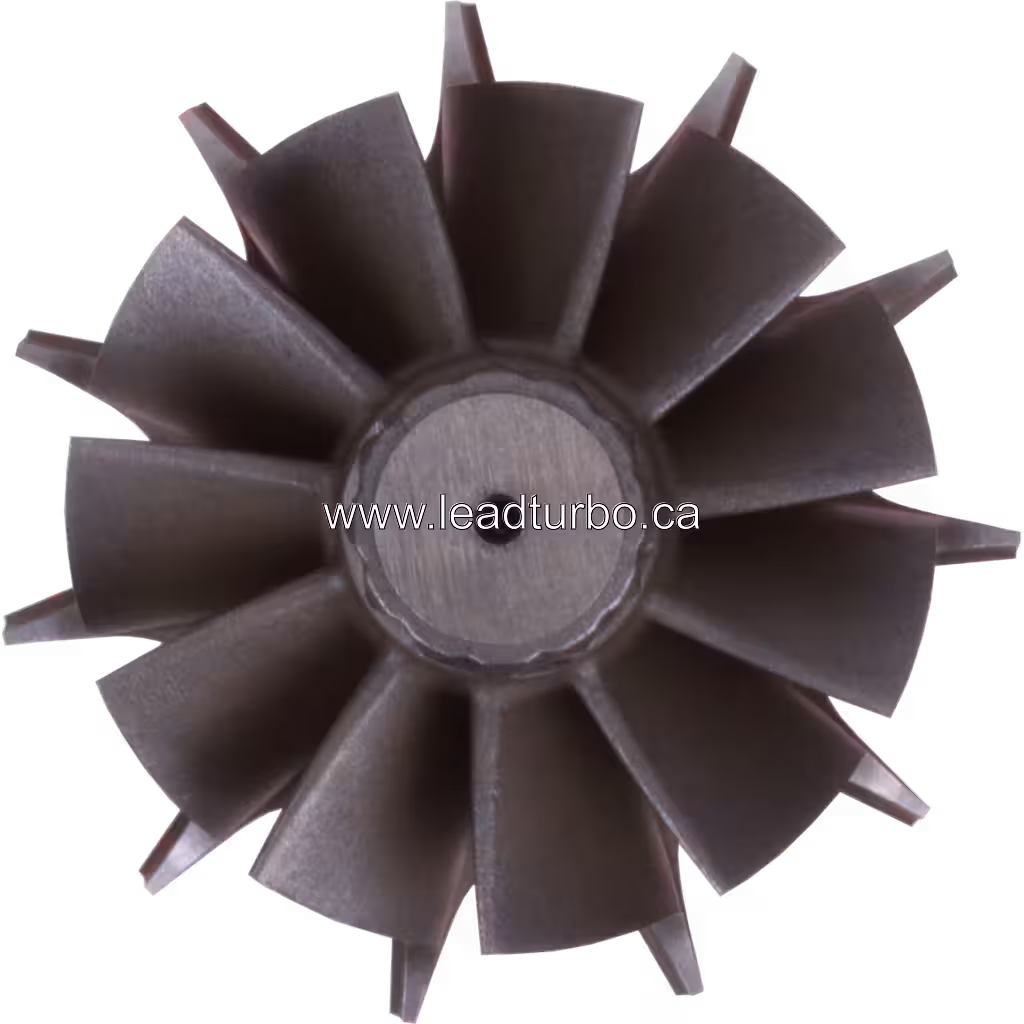 Vue de dessus de la roue de turbine 2840924 avec arbre long