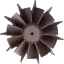 Vue de dessus de la roue de turbine radiale 4041399