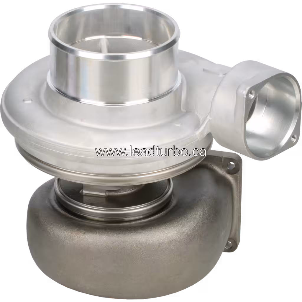 Top 45-degree view of 1305469 S4DS turbocharger assembly for CAT 3406C