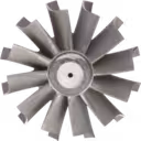 Top view of 199796 turbine wheel showing central bore and shaft
