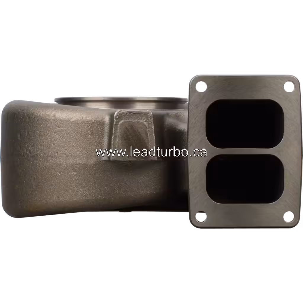 4043607 HC5A turbine housing front view with two-port rectangular flange