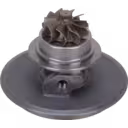 Vue de dessous à 45 degrés du core turbo B2G003 montrant la roue turbine et le flange