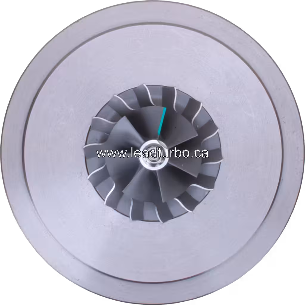 Vue avant du core turbo B2G003 FOR 2500841 montrant la roue compresseur polie