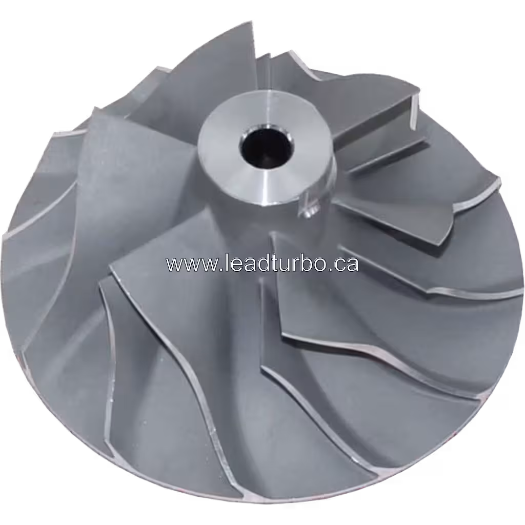 Roue de compresseur FOR VA520077 CW vue de dessus, finition métallique grise