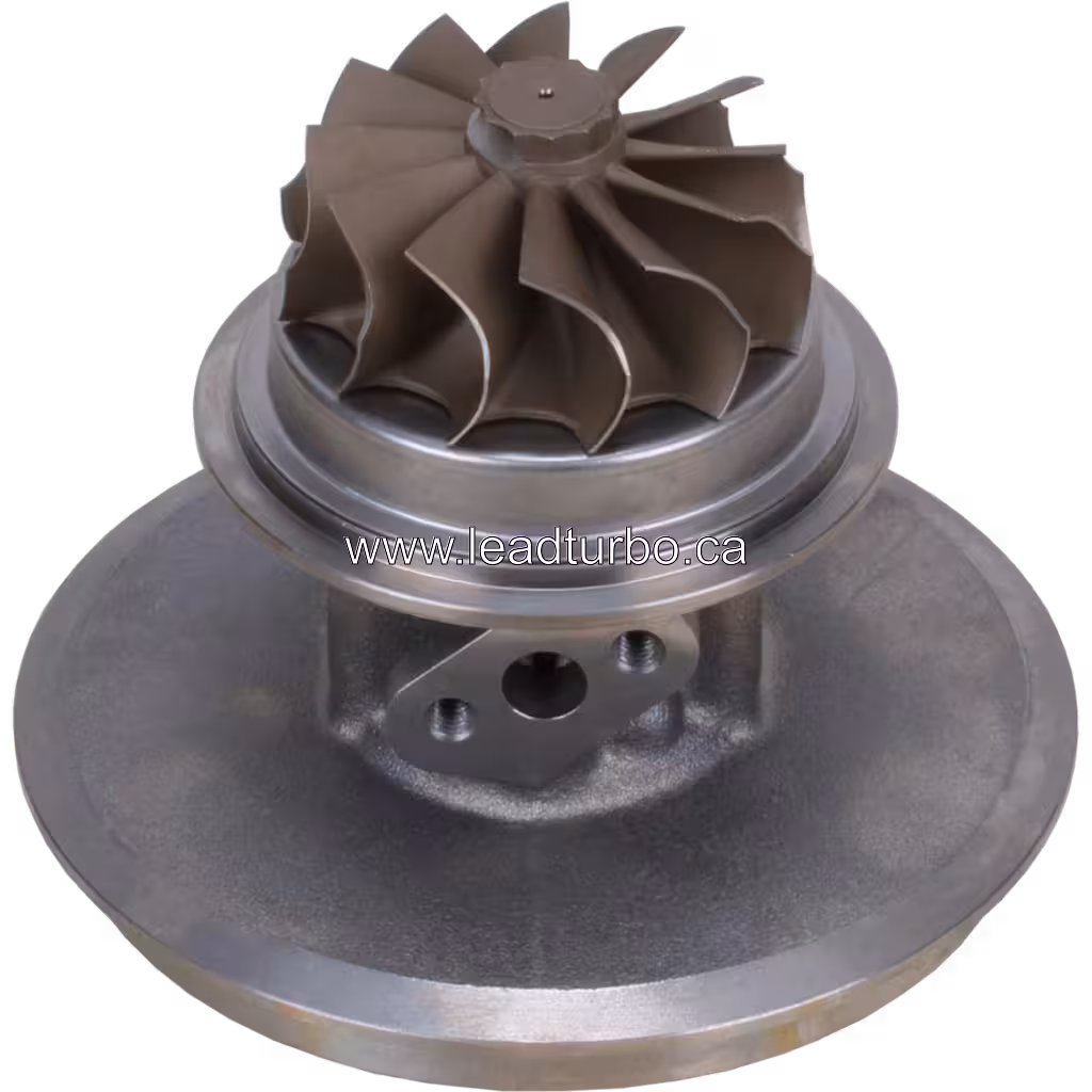 Bottom view of aftermarket TD09L-34QRC core housing and mounting flanges