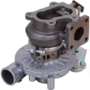 8972402101 turbocharger rear view showing dark turbine housing and square flange