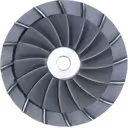 Turbocharger compressor wheel blades and hub detail
