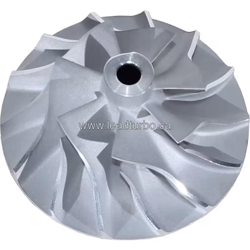 Roue de compresseur 3521863 H1C vue de dessus, finition métallique argentée