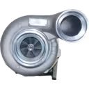 Vue avant du turbocompresseur 318295 S400 avec carter compresseur et entrée