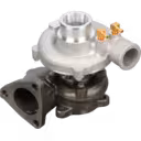 Vue du dessus du turbocompresseur Hyundai D4BF avec raccords en laiton