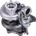 Vue du turbocompresseur Nissan RD28T montrant l'actionneur variable et la roue de compresseur