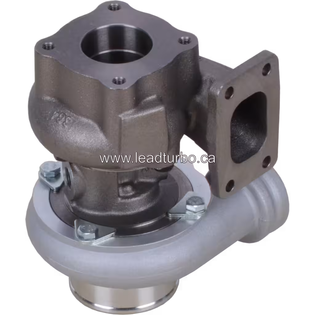 04258199 S100 turbocharger bottom 45-degree view with rectangular turbine inlet flange