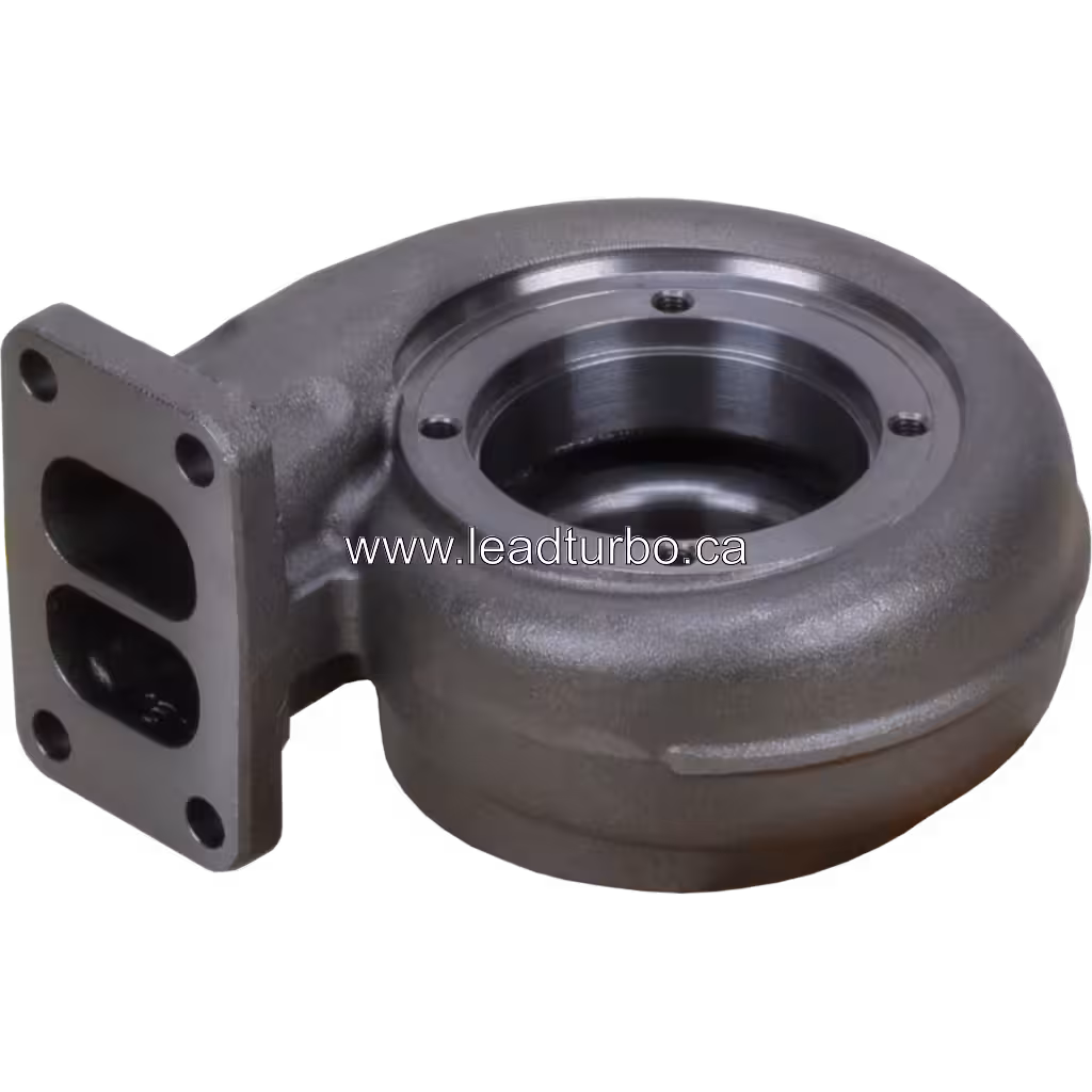 3523277 H2A turbine housing bottom angled view with machined surfaces