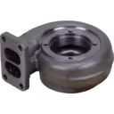3523277 H2A turbine housing bottom angled view with machined surfaces