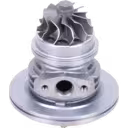 Bottom view of turbo core showing turbine wheel and mounting flange